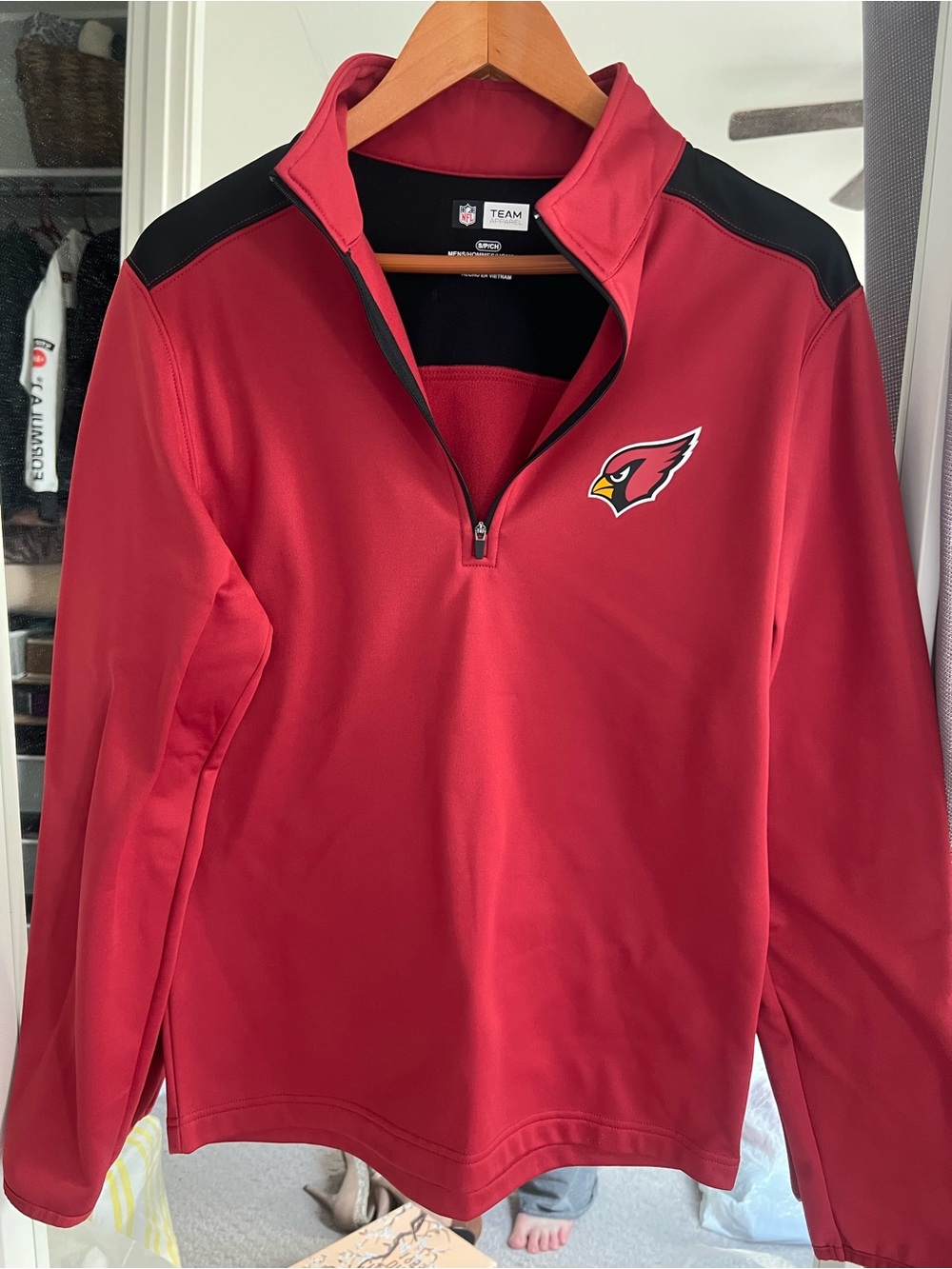 NFL Red and Black Arizona Cardinals 1/4 Zip Pullover